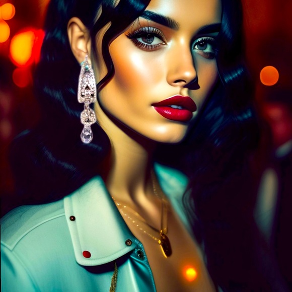 Single Crystal Chandelier Statement Piece Earring Beautiful Woman Collection - Picture 1 of 16